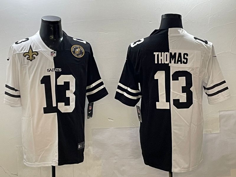 Men New Orleans Saints #13 Thomas White Black Fashion 2025 Nike Limited NFL Jersey style 1->new orleans saints->NFL Jersey